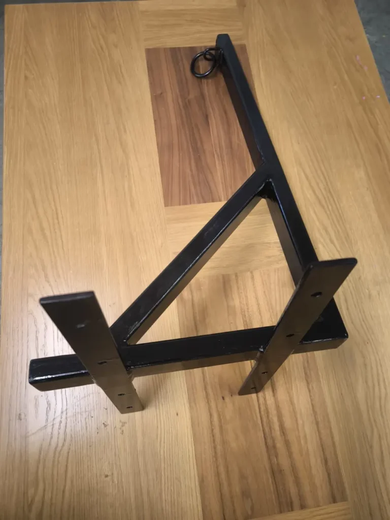 Steel punching bag wall bracket fabricated in Glasgow